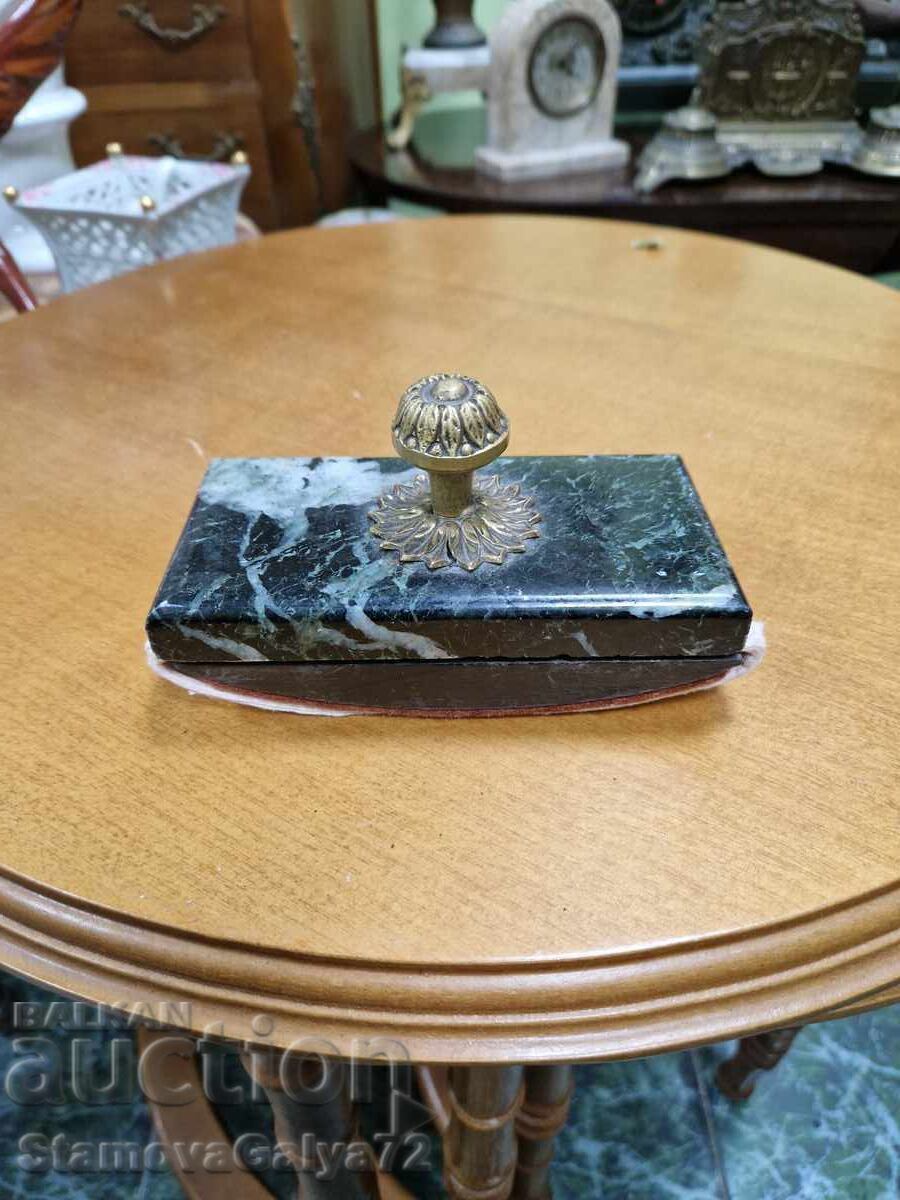 Beautiful antique French bronze and marble blotter Beautiful antique French bronze and marble blotter