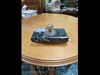 Beautiful antique French bronze and marble blotter