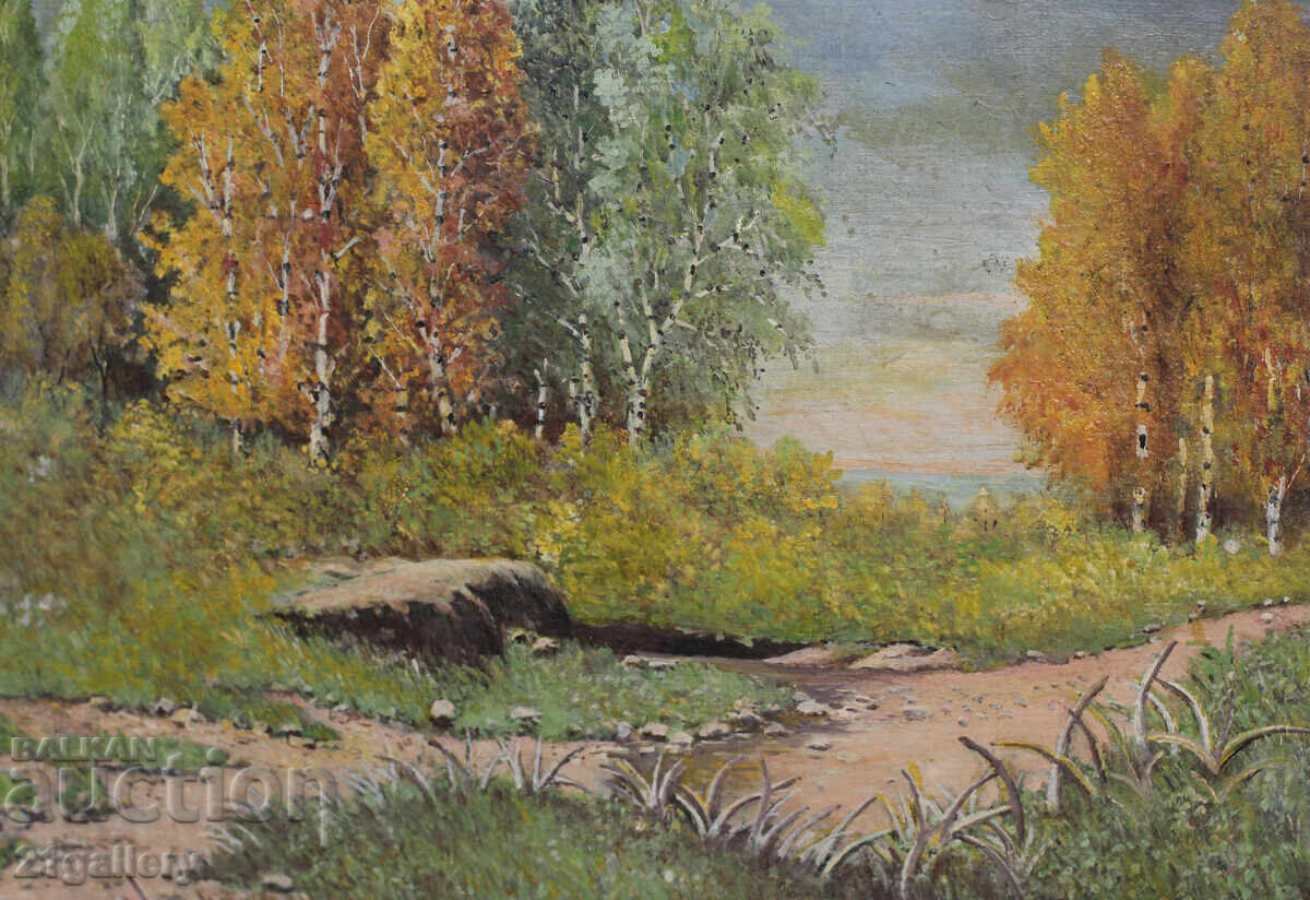 Ελαιογραφίες Δασικό Τοπίο 1971 Υπογραφή - 5 Ελαιογραφίες Δασικό Τοπίο 1971 Υπογραφή - 5