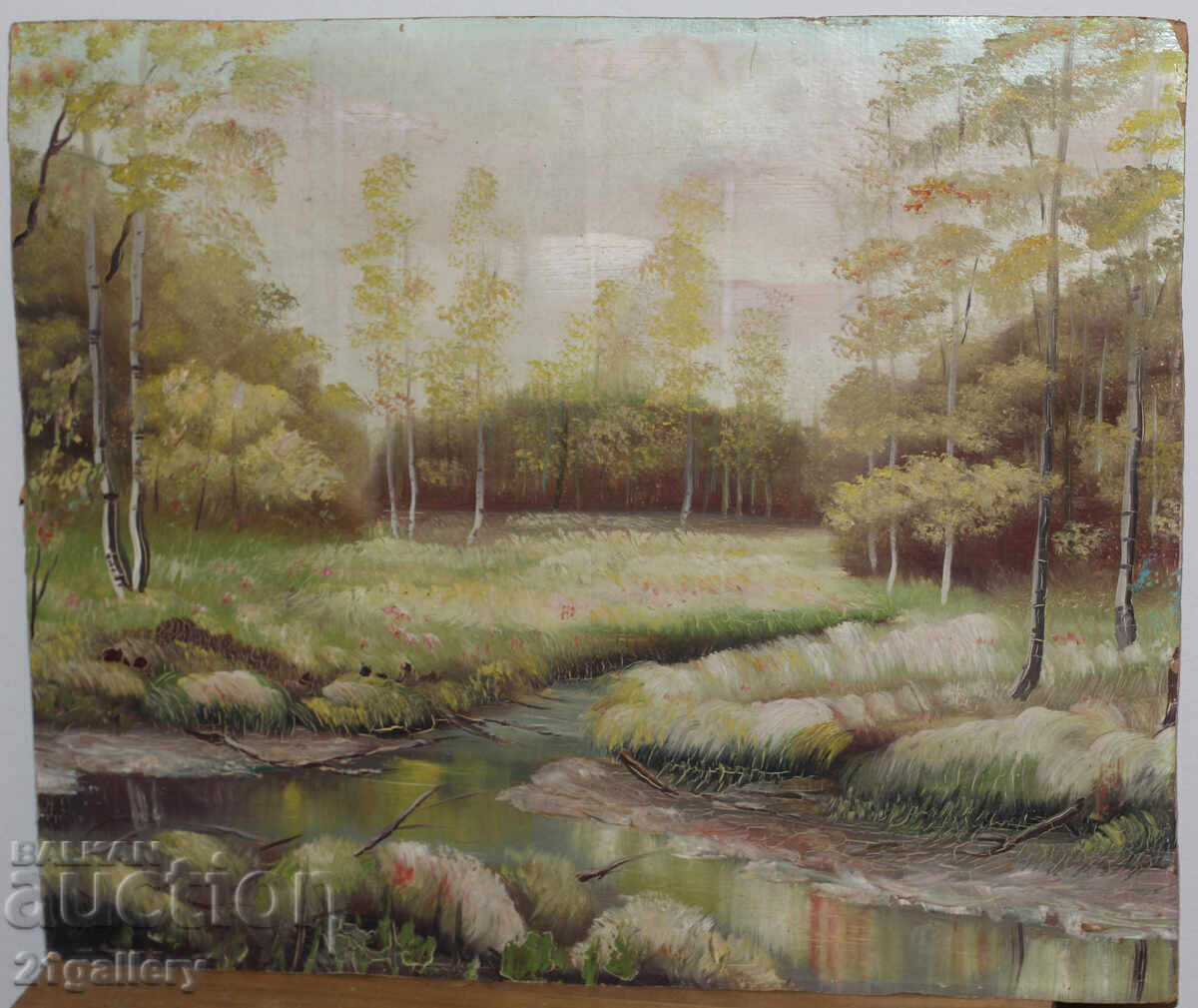 Auction Oil Painting Forest Landscape Auction Oil Painting Forest Landscape