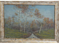 Oil Painting Forest Landscape Signed