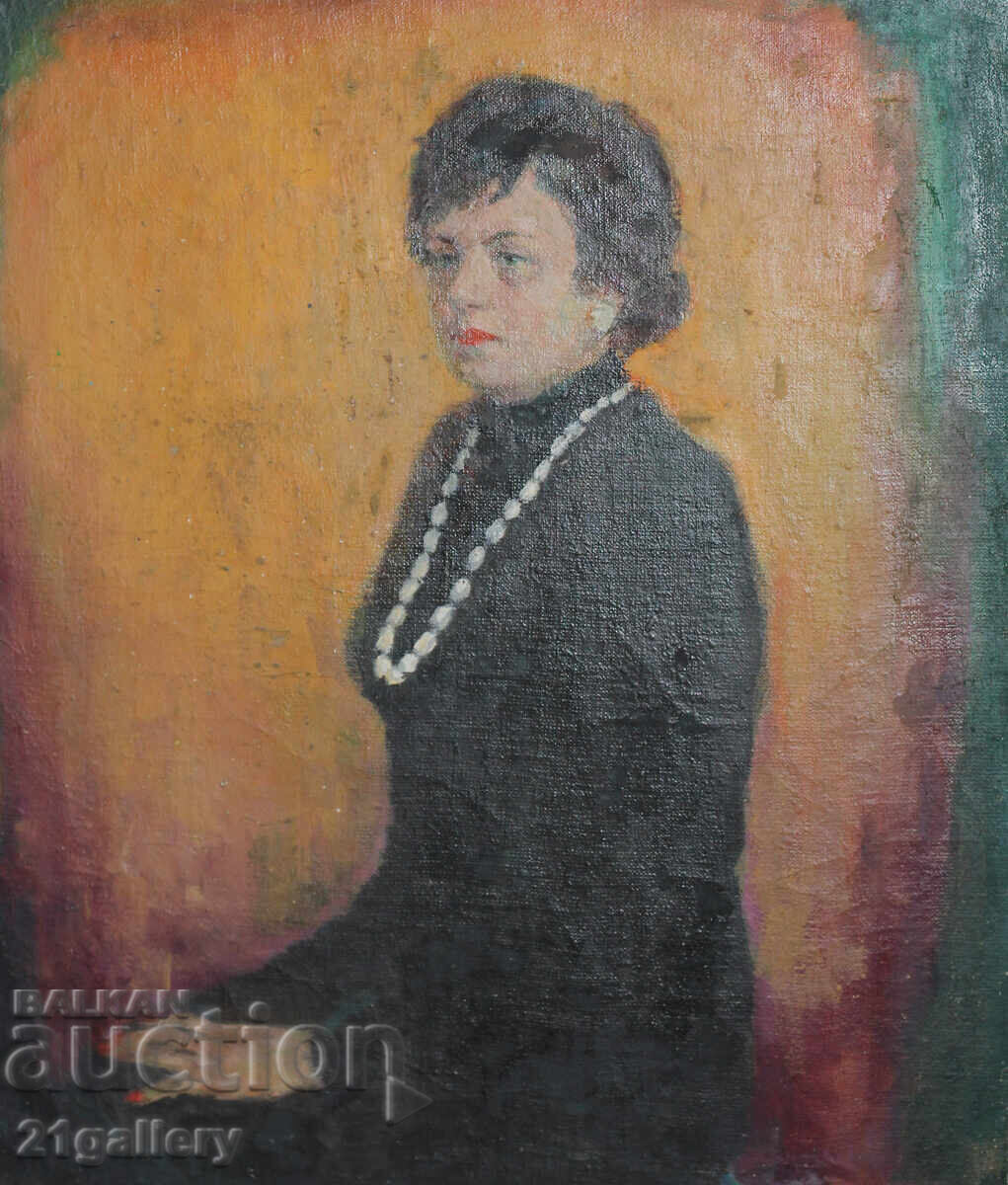 Lyuben Kuleliev - Portrait of a Woman, oil paintings, 1977 with price 480.00 BGN | € 245.42 Lyuben Kuleliev - Portrait of a Woman, oil paintings, 1977 with price 480.00 BGN | € 245.42