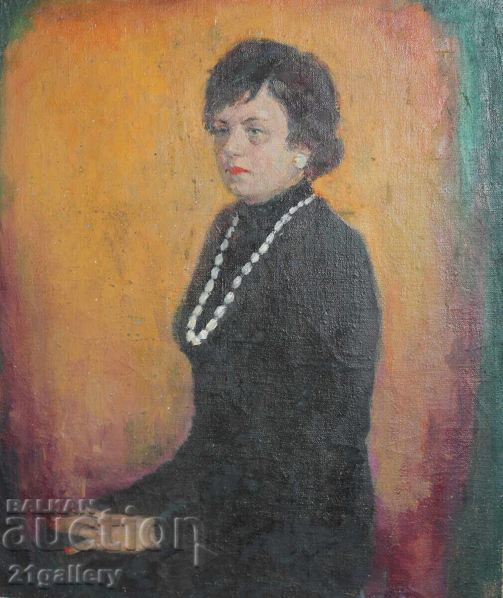 Lyuben Kuleliev - Portrait of a Woman, oil paintings, 1977 Lyuben Kuleliev - Portrait of a Woman, oil paintings, 1977