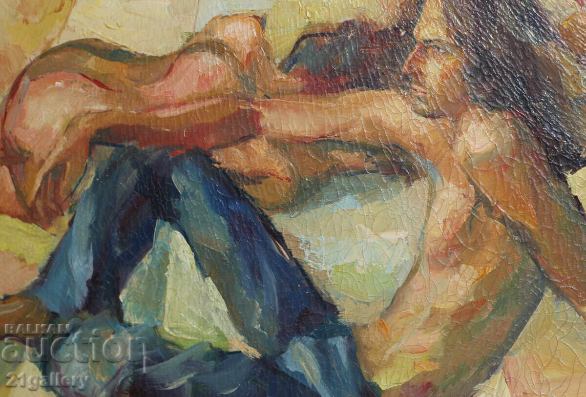 Petar Petrov Figural composition, oil paints, signed - 6 Petar Petrov Figural composition, oil paints, signed - 6