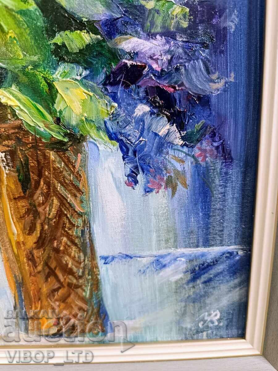 INNA VODYANA! "LILACS"/oil/canvas/certificate/frame - 6