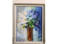 INNA VODYANA! "LILACS"/oil/canvas/certificate/frame