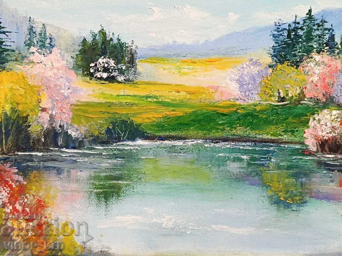 Παράδοση Χαντ Μ. Ιβάνοβα! «FIRST SPRING»/λάδι/καμβάς/πιστοποιητικό/κάδρο Παράδοση Χαντ Μ. Ιβάνοβα! «FIRST SPRING»/λάδι/καμβάς/πιστοποιητικό/κάδρο