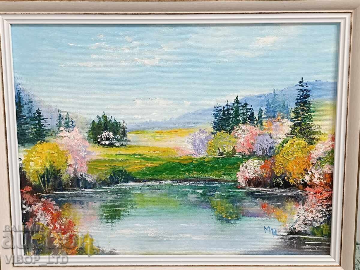 Χαντ Μ. Ιβάνοβα! «FIRST SPRING»/λάδι/καμβάς/πιστοποιητικό/κάδρο Χαντ Μ. Ιβάνοβα! «FIRST SPRING»/λάδι/καμβάς/πιστοποιητικό/κάδρο