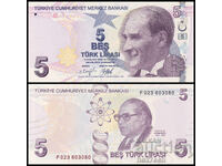 ❤️ ⭐ Turkey 2009 5 lira UNC new ⭐ ❤️