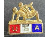 1049 USA Wrestling Federation Badge Enamel Pin