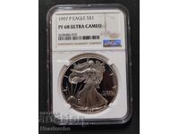 $1 ένα δολάριο 1997 American Eagle, ΗΠΑ NGC PF-68 UCAM