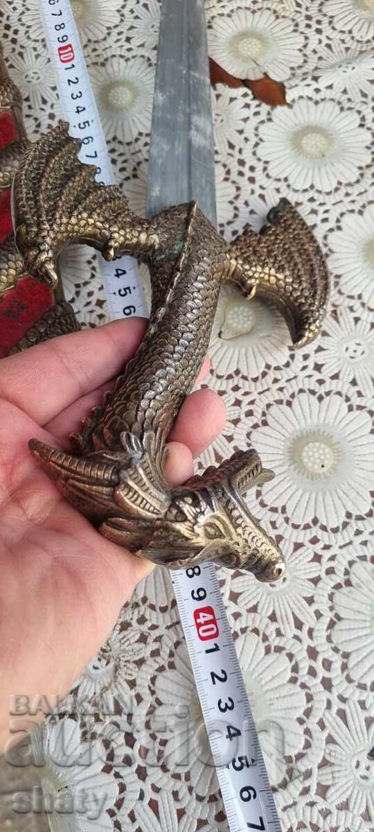 Old solid bronze knife. Dagger - 5 Old solid bronze knife. Dagger - 5