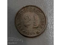 Coin 2 1/2 cent. 1888.