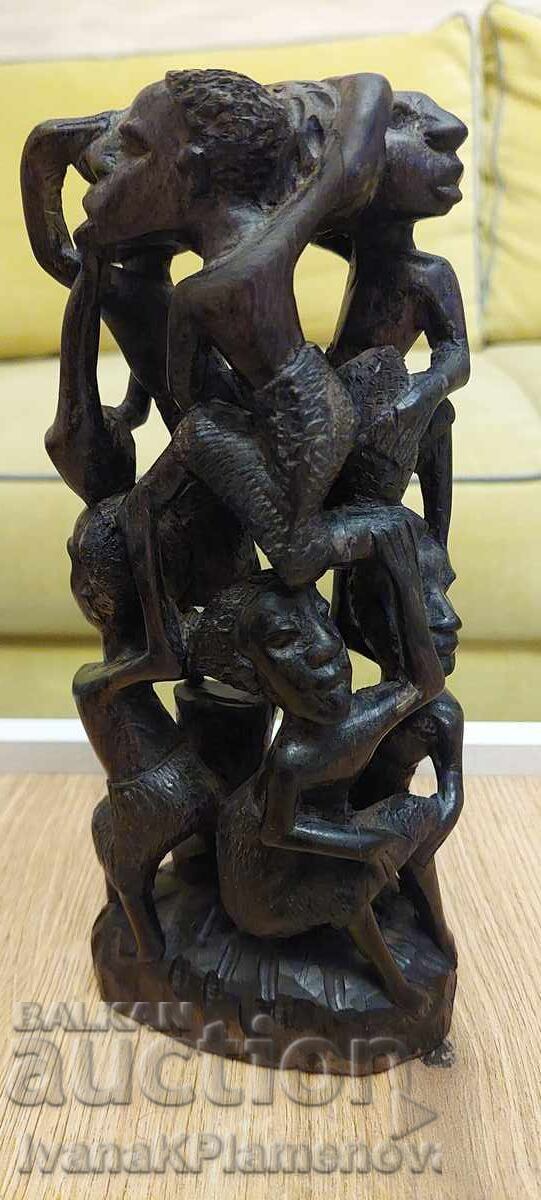 Wood carving Africa solid wood for collectors 23cm