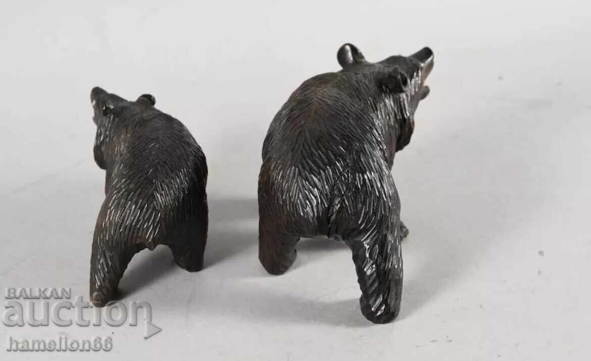 Woodcarving, old, pair of bears. Sculpture, plastic - 5 Woodcarving, old, pair of bears. Sculpture, plastic - 5
