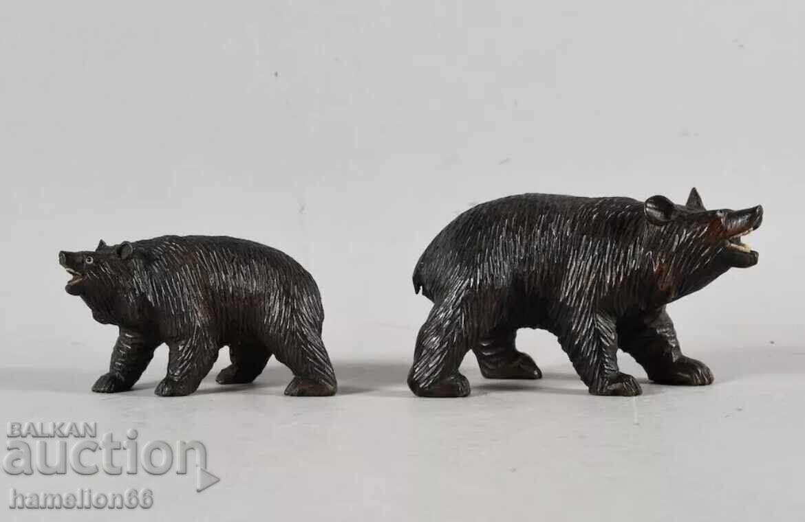 Woodcarving, old, pair of bears. Sculpture, plastic - 7 Woodcarving, old, pair of bears. Sculpture, plastic - 7