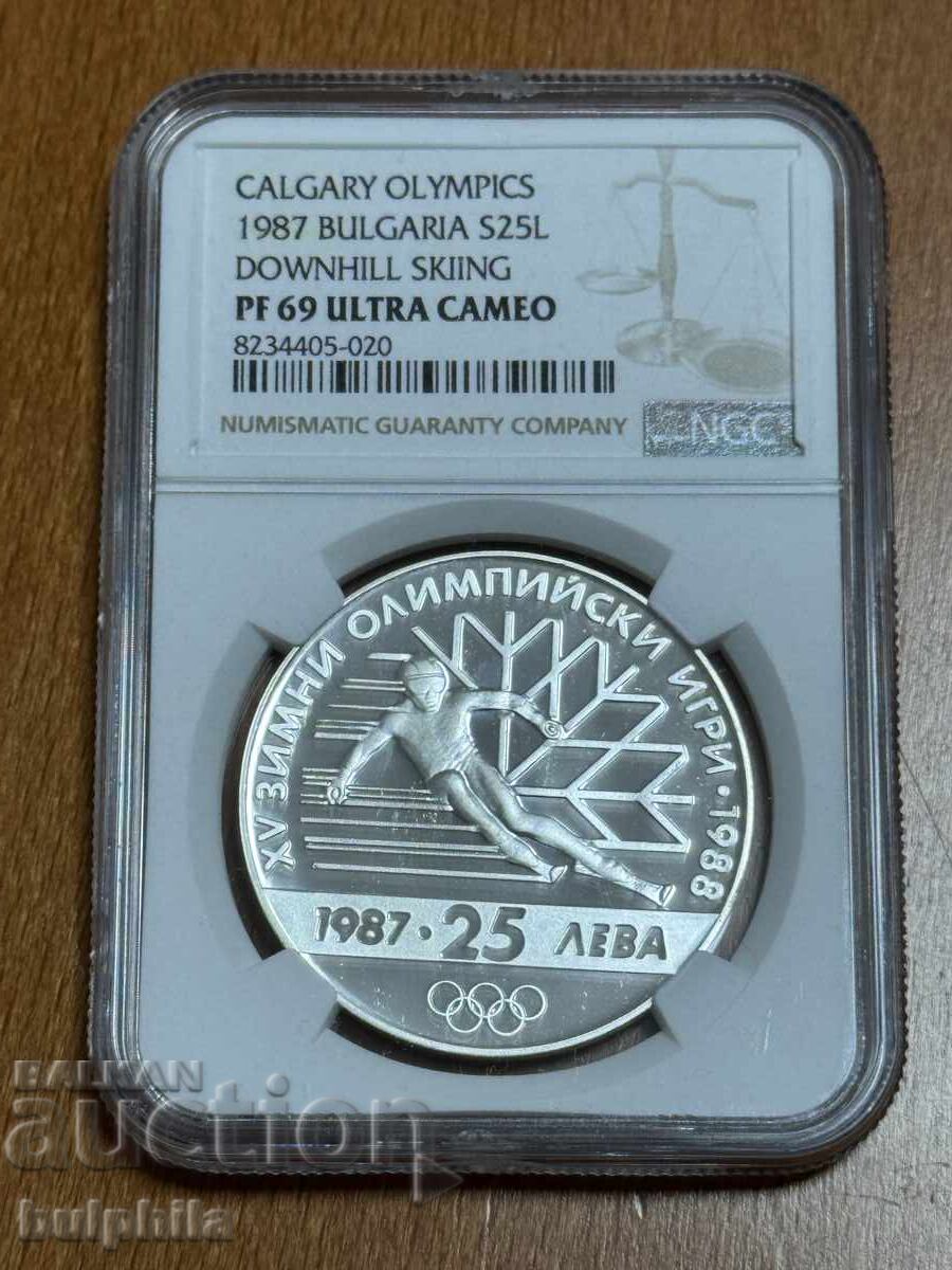 BGN 25 1987 Slalom Calgary NGC PF 69 UC. Top grade!