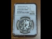 25 BGN 1989 Fotbal Italia NGC PF 69 UC. Clasa superioara!