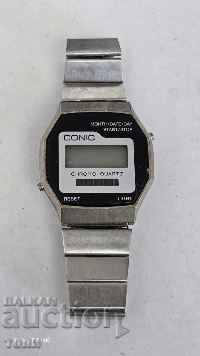 CONIC CHRONOGRAPH LED SWISS MADE RARE I DON'T KNOW IF IT WORKS