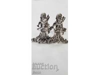 Museum-quality beautiful business cards Angels Cherubs Europe silver 19th century.