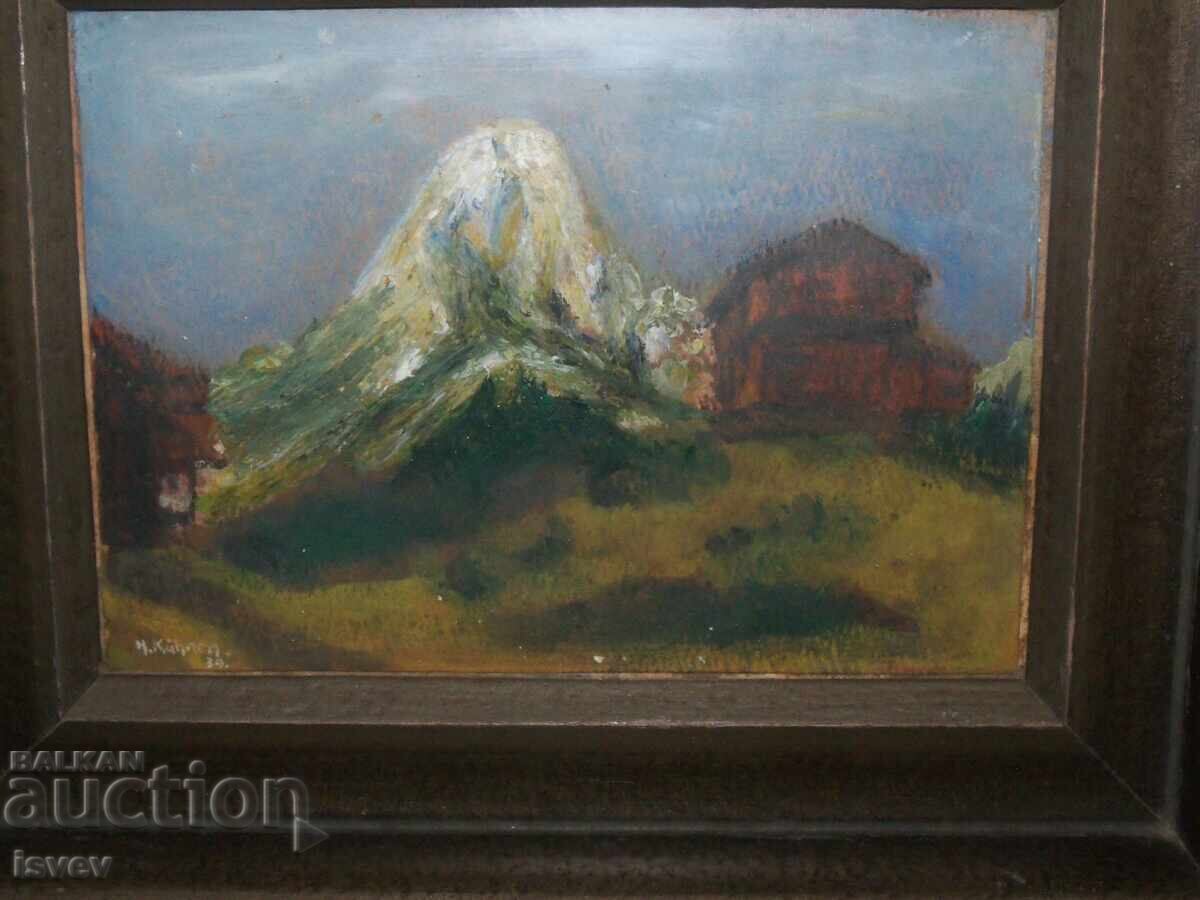 Δημοπρασία Παλιό μικρό τοπίο από τις Άλπεις, υπογραφή - Kuhnen 1939. Δημοπρασία Παλιό μικρό τοπίο από τις Άλπεις, υπογραφή - Kuhnen 1939.