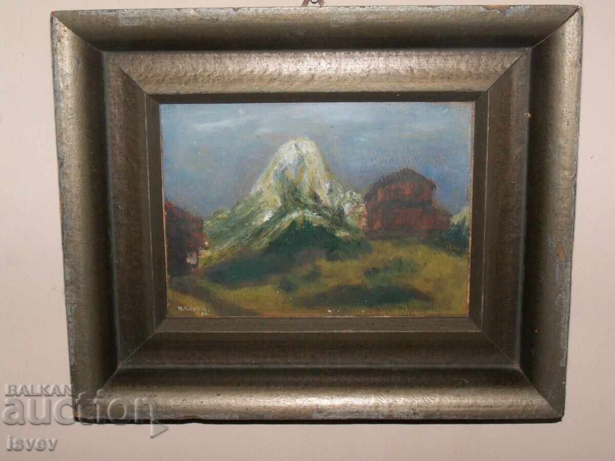 Old small landscape from the Alps, signed - Kuhnen 1939.