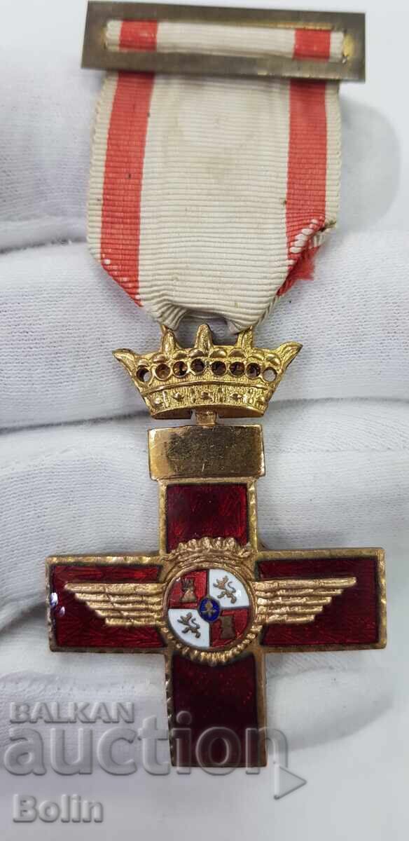 Παράδοση Σπάνιο Στρατιωτικό Μετάλλιο, Τάγμα Αεροπορίας - Ερυθρός Σταυρός - Ισπανία