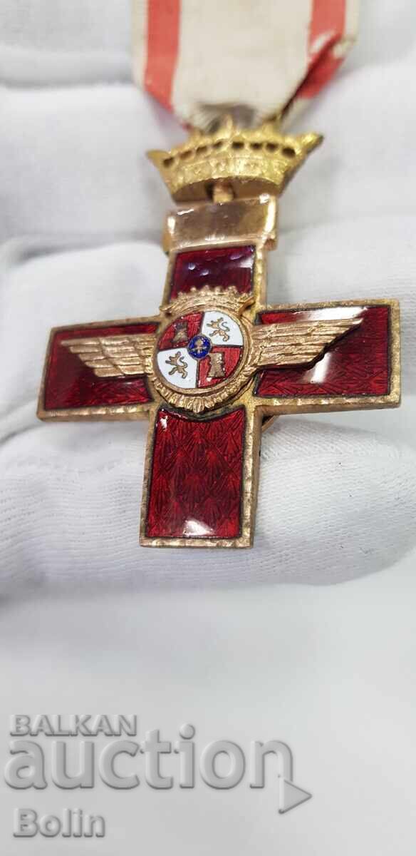 Σπάνιο Στρατιωτικό Μετάλλιο, Τάγμα Αεροπορίας - Ερυθρός Σταυρός - Ισπανία - 5