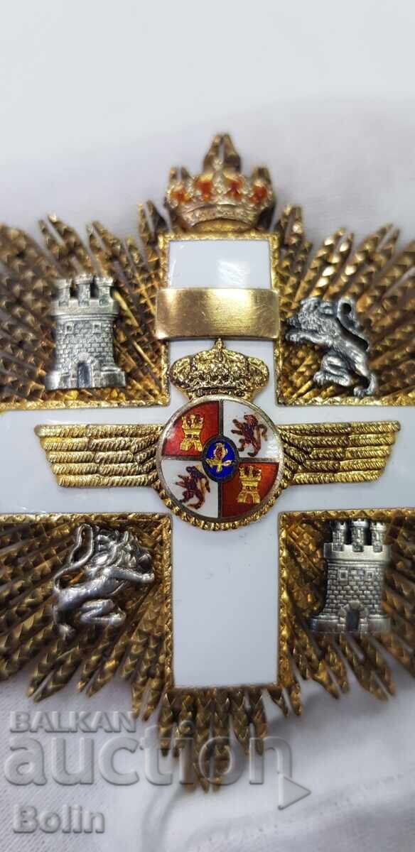 Auction Rare star, order, badge Aviation - white cross - Spain Auction Rare star, order, badge Aviation - white cross - Spain