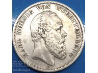 5 γραμματόσημα 1875 Γερμανία Karl von Württemberg 27,54 g ασήμι