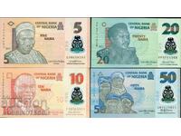 NIGERIA NIGERIA SET 5 10 20 50 NAIRA issue NEW UNC POLYMER