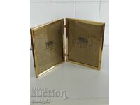 Стара двойка месингова рамка за бюро и стена.