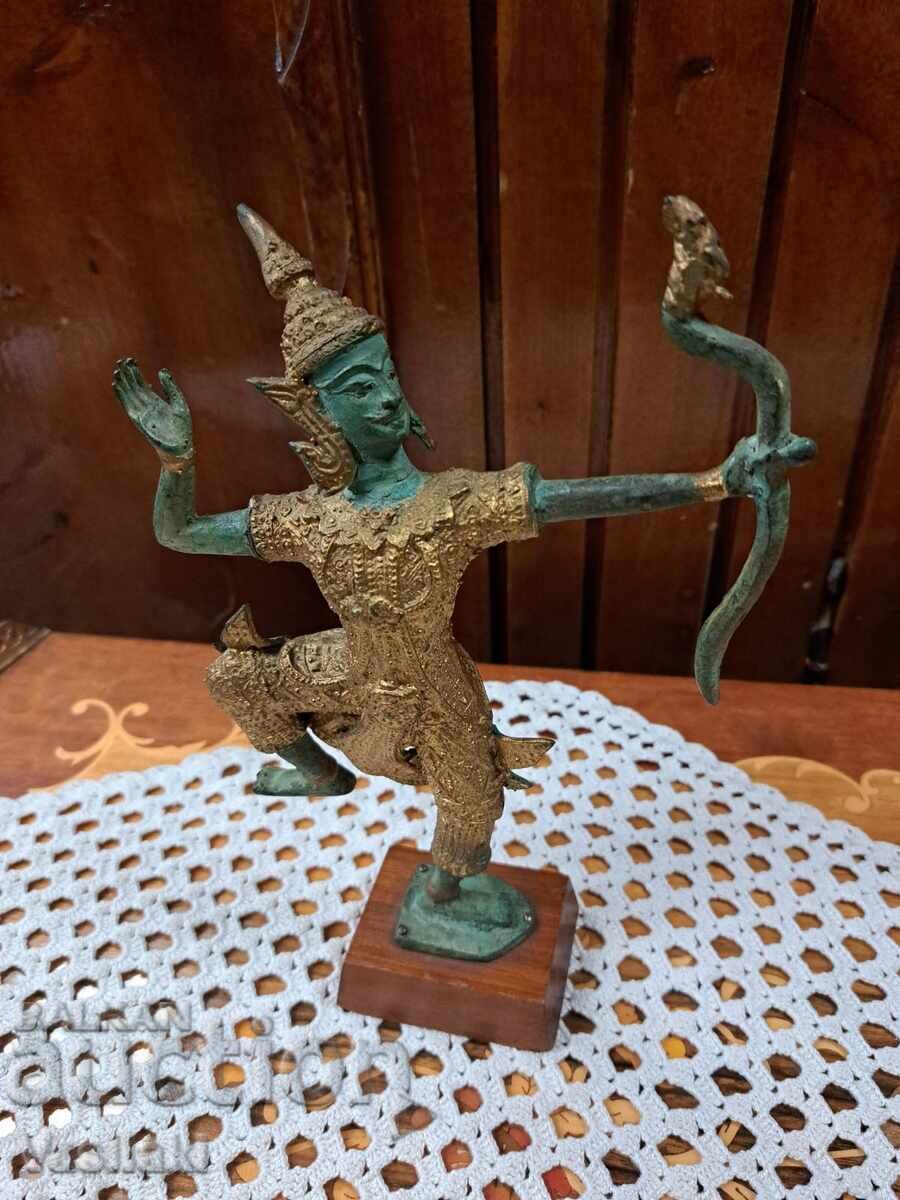 Unique statuette, bronze with gilding