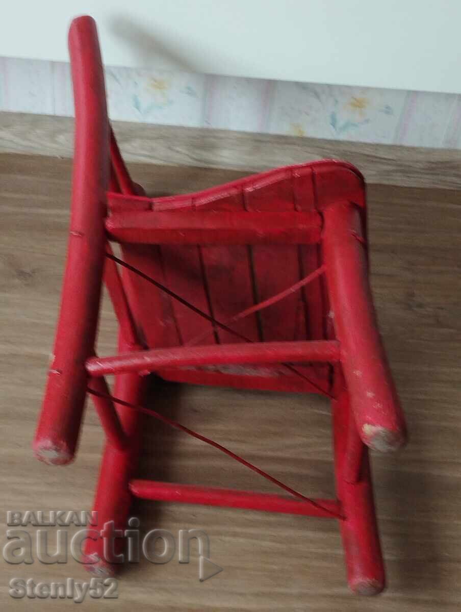 Old children's wooden four-legged stool with price 25.00 BGN | € 12.78
