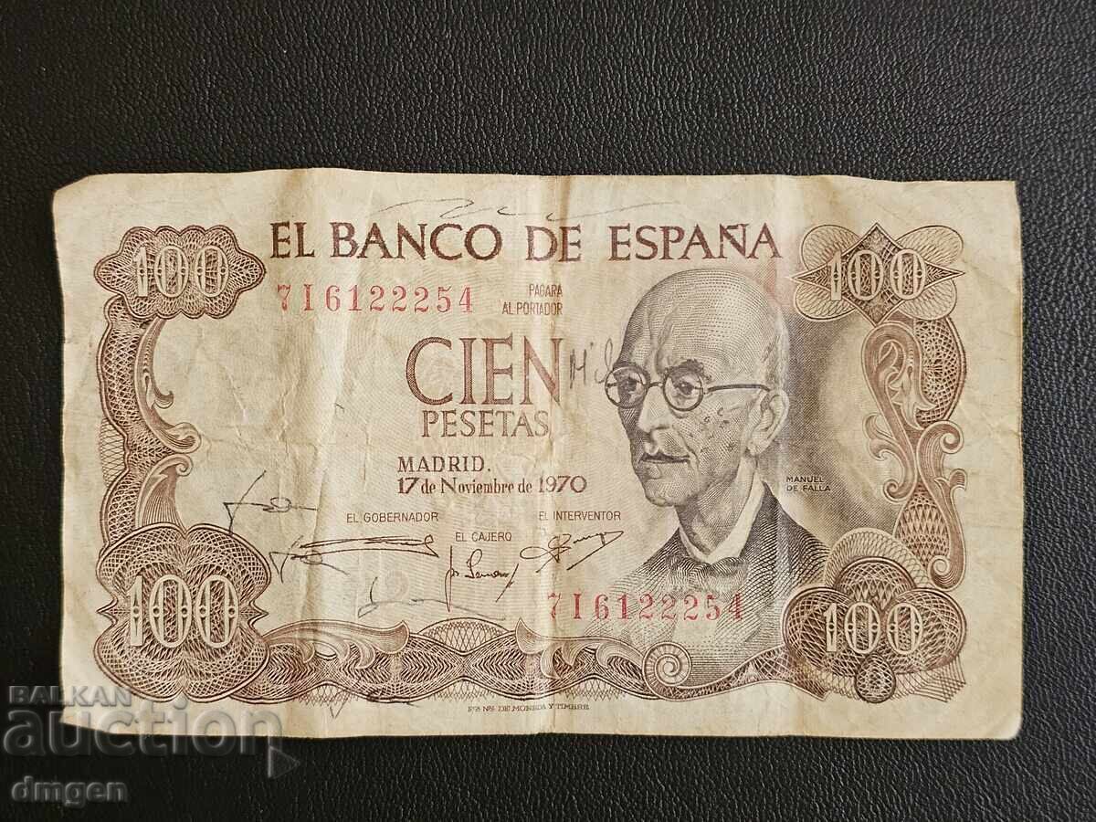 100 pesetas Spain 1970