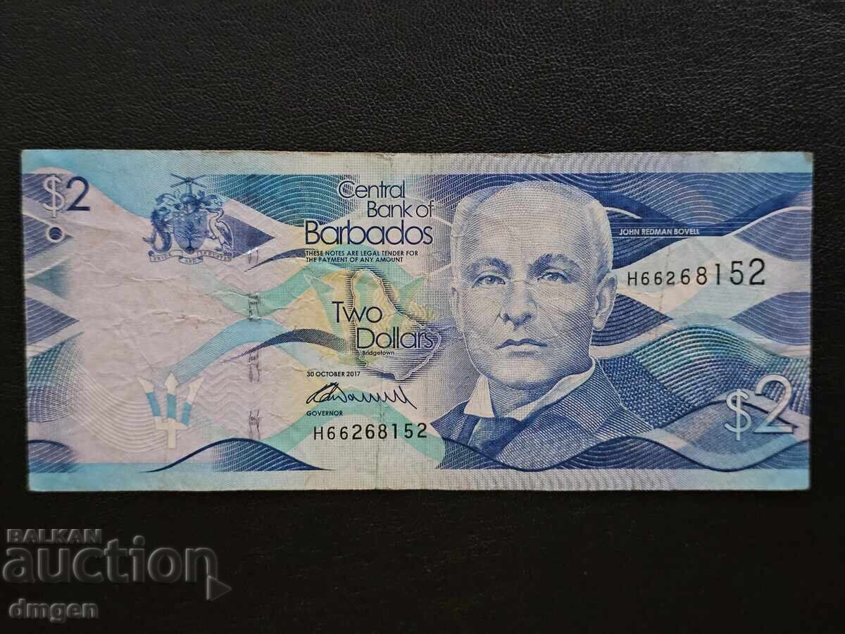 2 dollars Barbados 2017