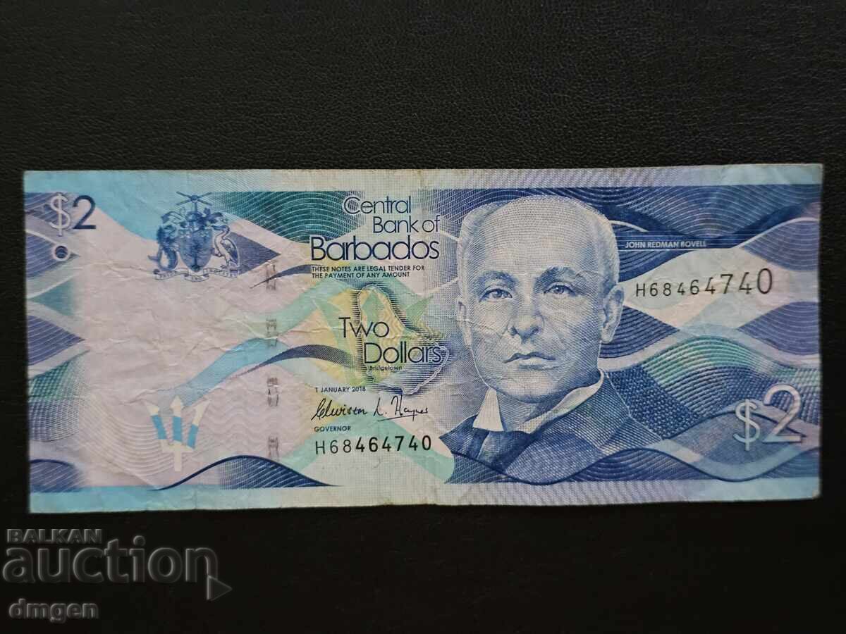 2 dollars Barbados 2018