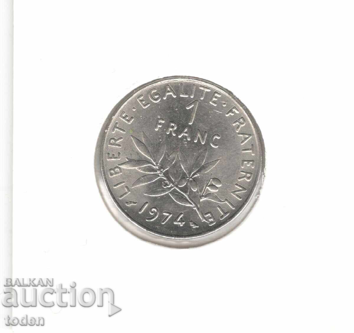 Licitație Franța-1 Franc-1974-KM# 925.1-Semnătura „O. Roty” Licitație Franța-1 Franc-1974-KM# 925.1-Semnătura „O. Roty”