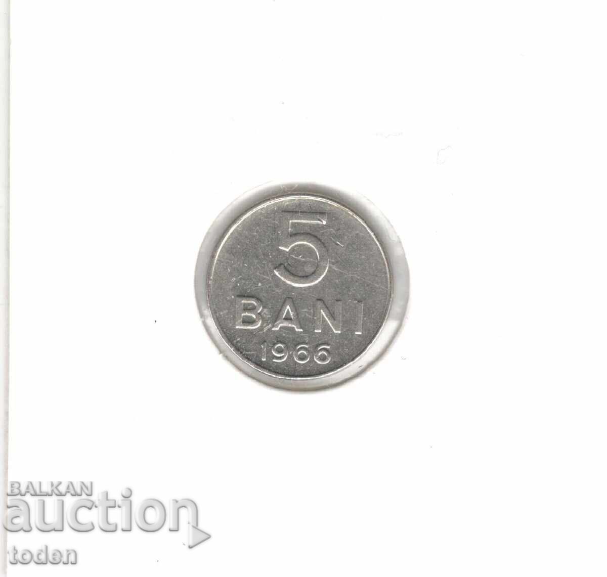 Auction  Romania-5 Bani-1966-KM# 92