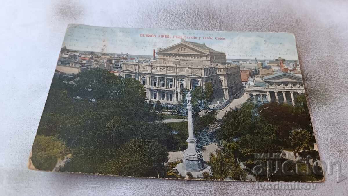 P K Buenos Aires Plaza Lavalle și Teatro Colon 1921