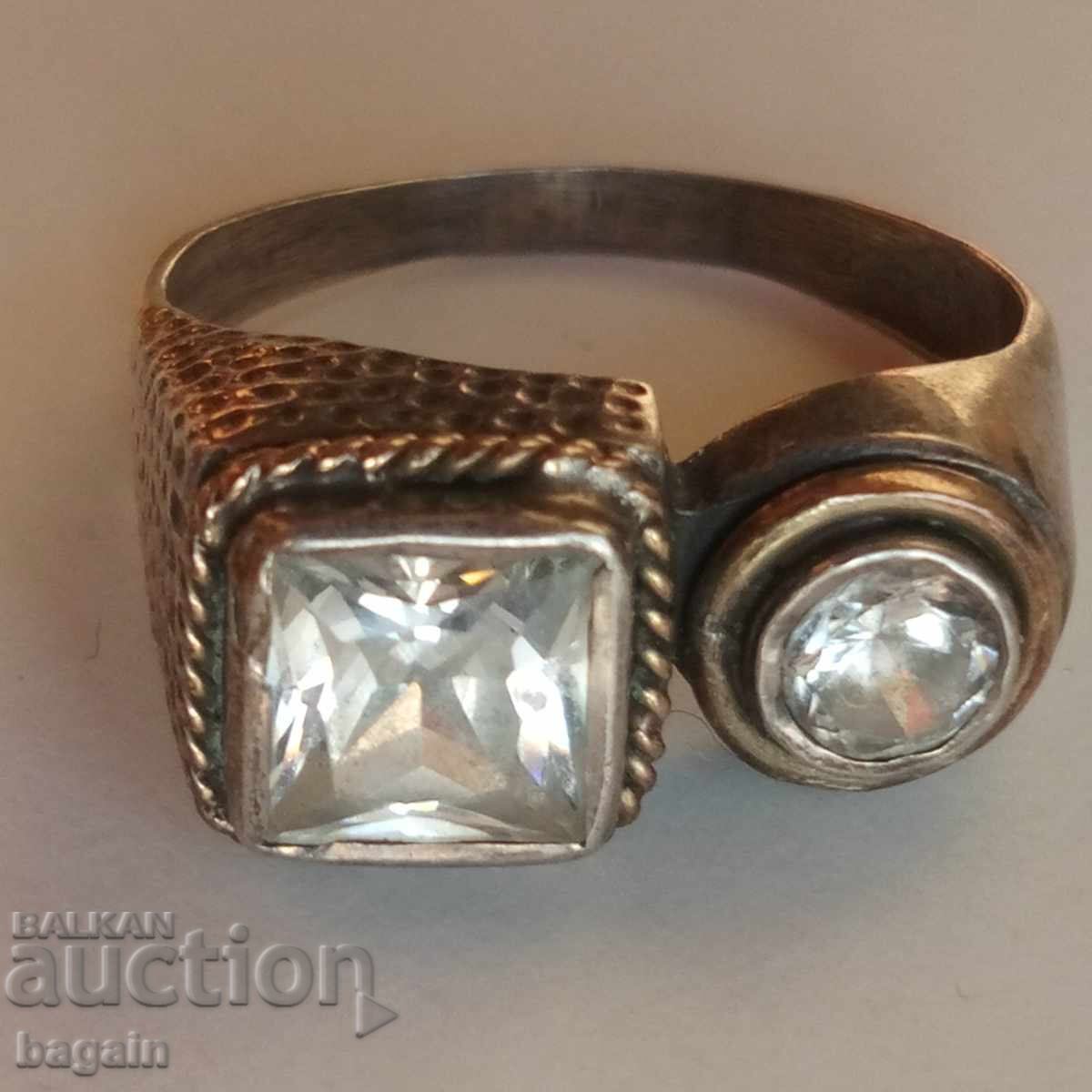 Branded men's silver ring.