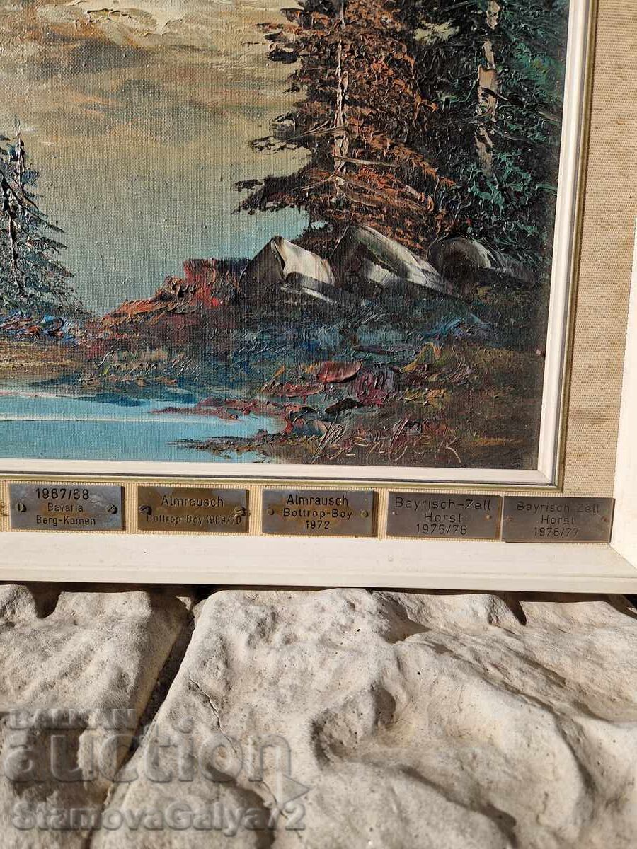 Μοναδική αντίκα πρωτότυπη ζωγραφική λάδι σε καμβά - 6