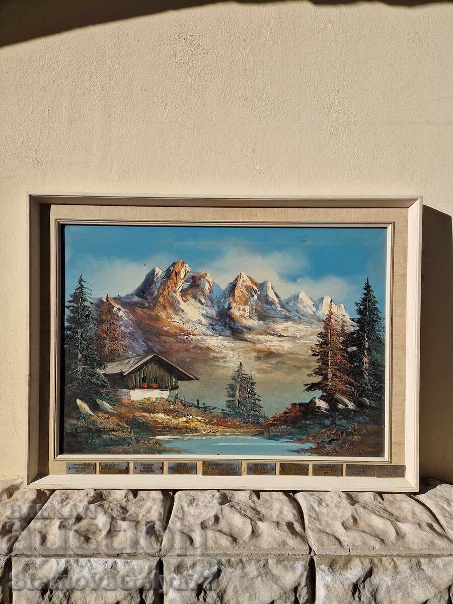 Unique antique original painting oil on canvas Unique antique original painting oil on canvas