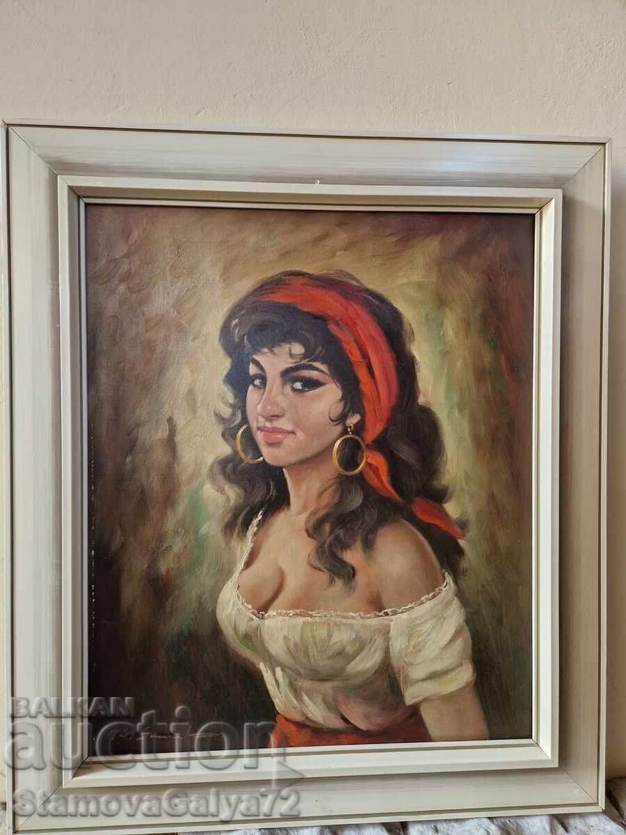 Страхотна антикварна картина масло върху платно с цена € 151.85 | 296.99 лв.