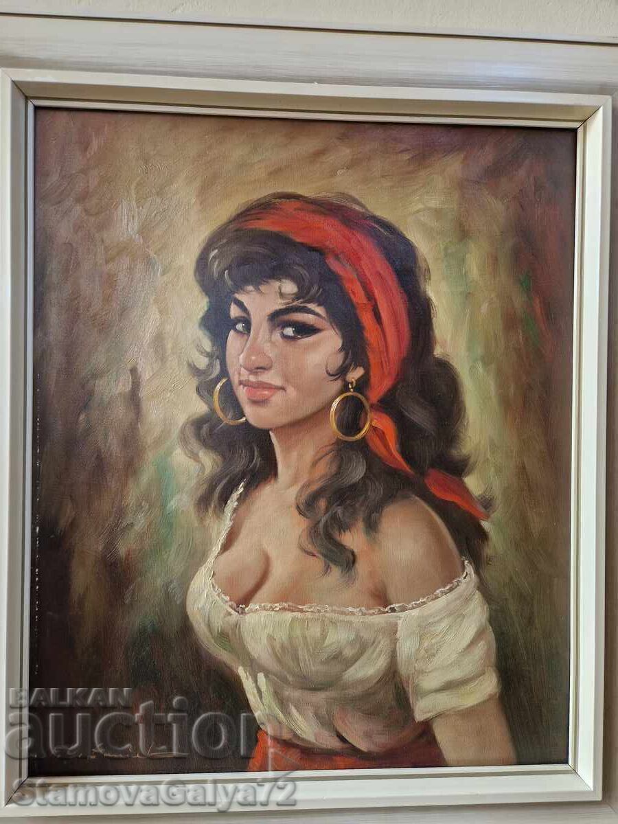 Δημοπρασία Υπέροχη αντίκα ζωγραφική με λάδι σε καμβά