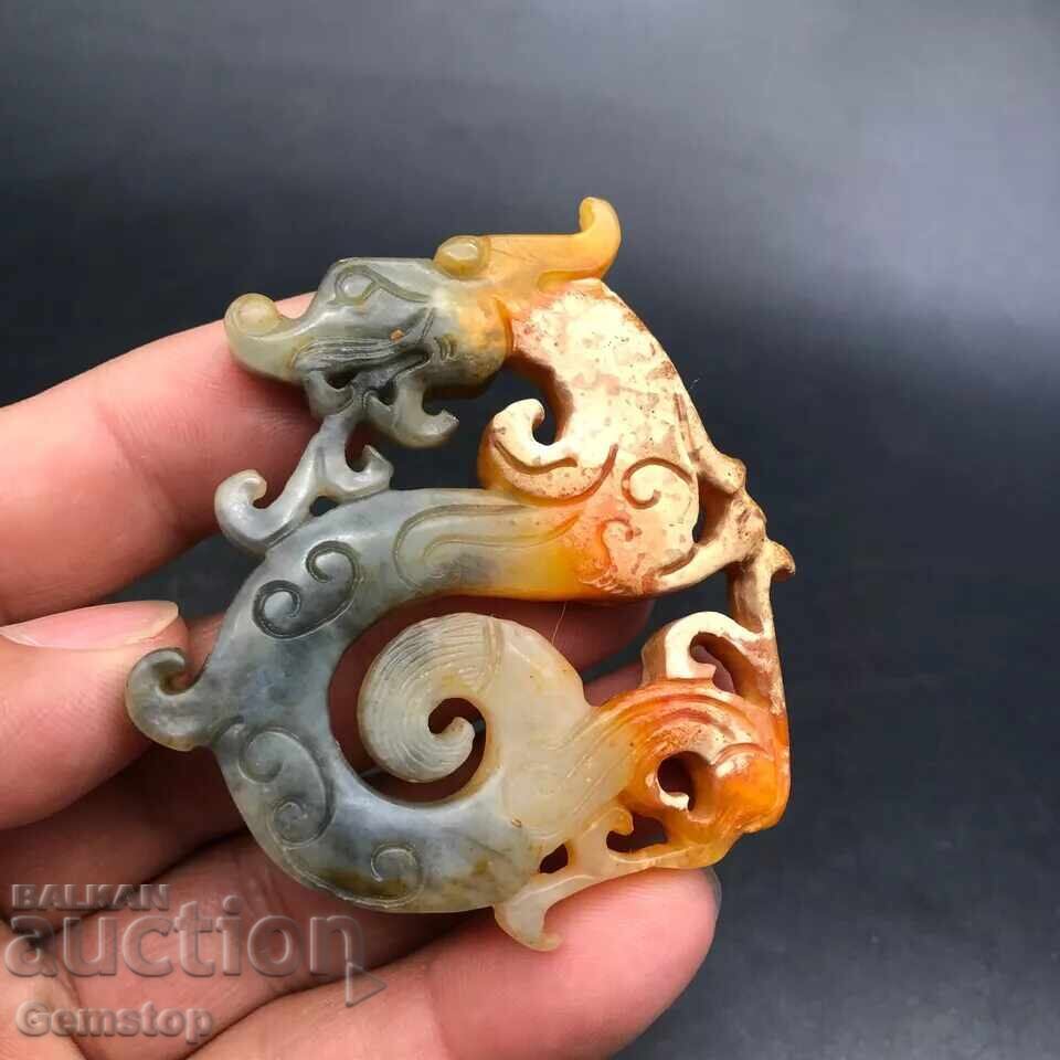 227.70 pcs natural jade dragon amulet 227.70 pcs natural jade dragon amulet