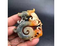 227.70 pcs natural jade dragon amulet