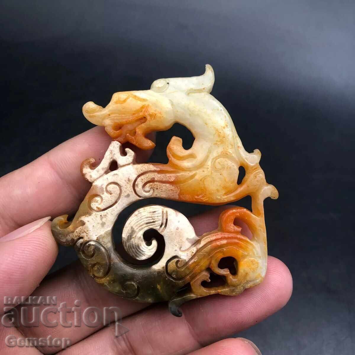 Φυλαχτό δράκου από φυσικό νεφρίτη 221,80 kt με τιμή € 60.00 | 117.35 BGN