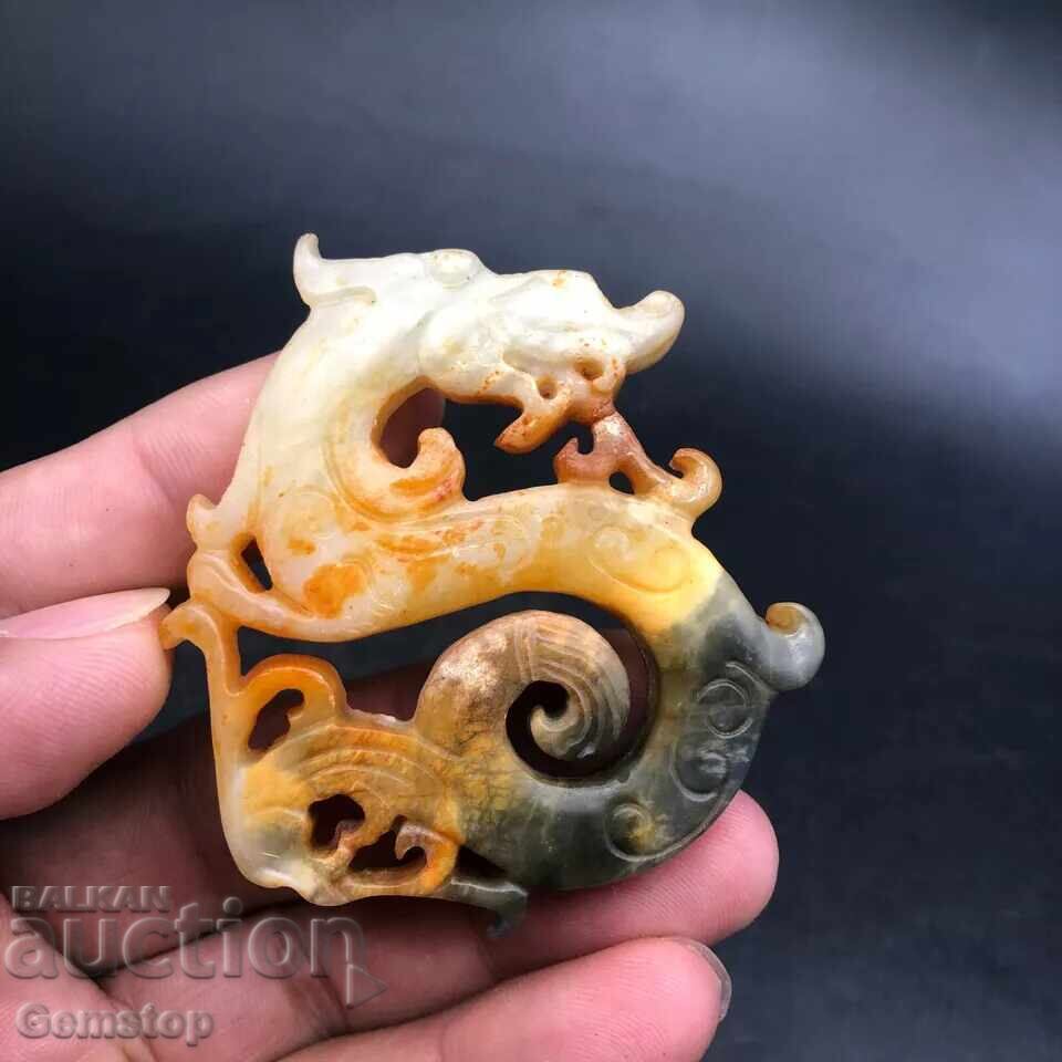 221.80 pcs natural jade amulet dragon