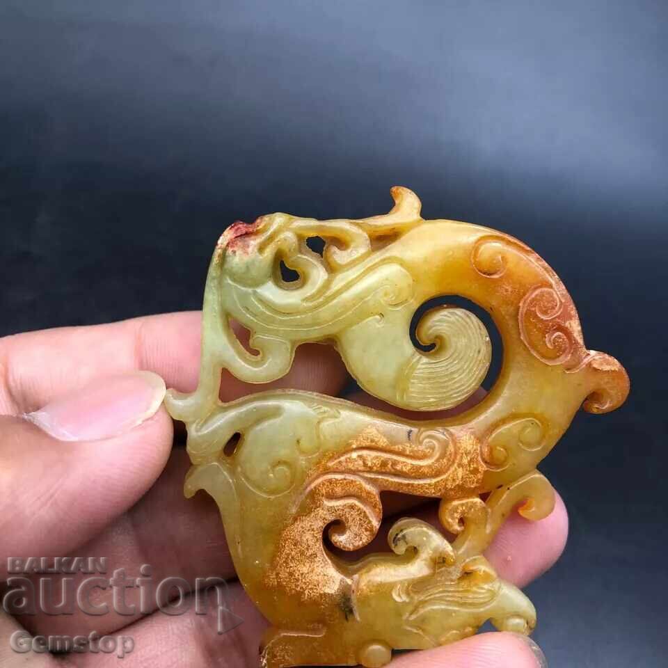 Auction  228.75 pcs natural jade amulet dragon